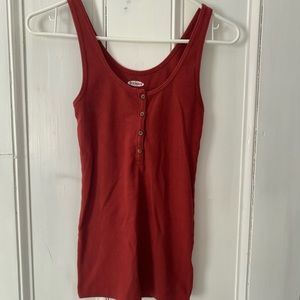 Button down fitted tank top